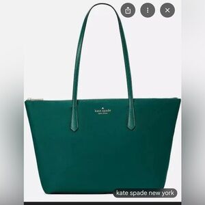 KATE SPADE KITT NYLON LARGE TOTE DEEP JADE Green